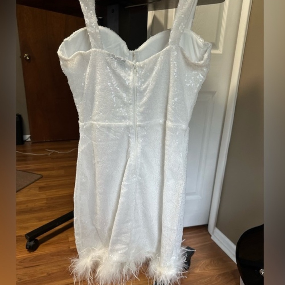 Windsor White Sequin Mini Dress